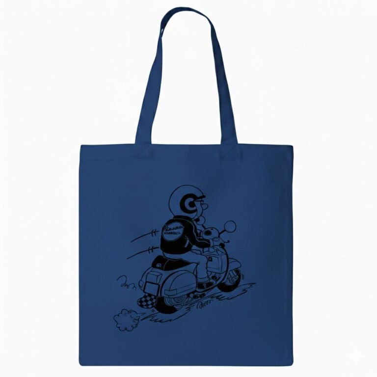 blue black cotton tote bag with screen printing - Cotton Tote Factory