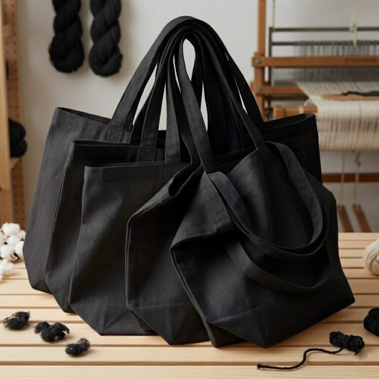 canvas cotton tote bag bottom gazette black collection - cotton tote factory