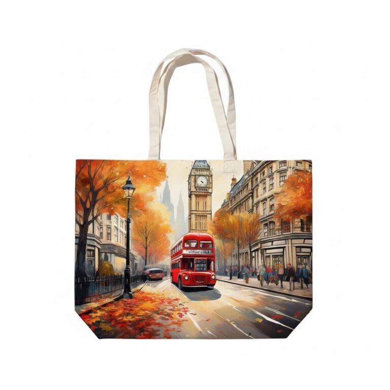 canvas cotton tote bag with bottom gazette digital print 30 - cotton tote factory