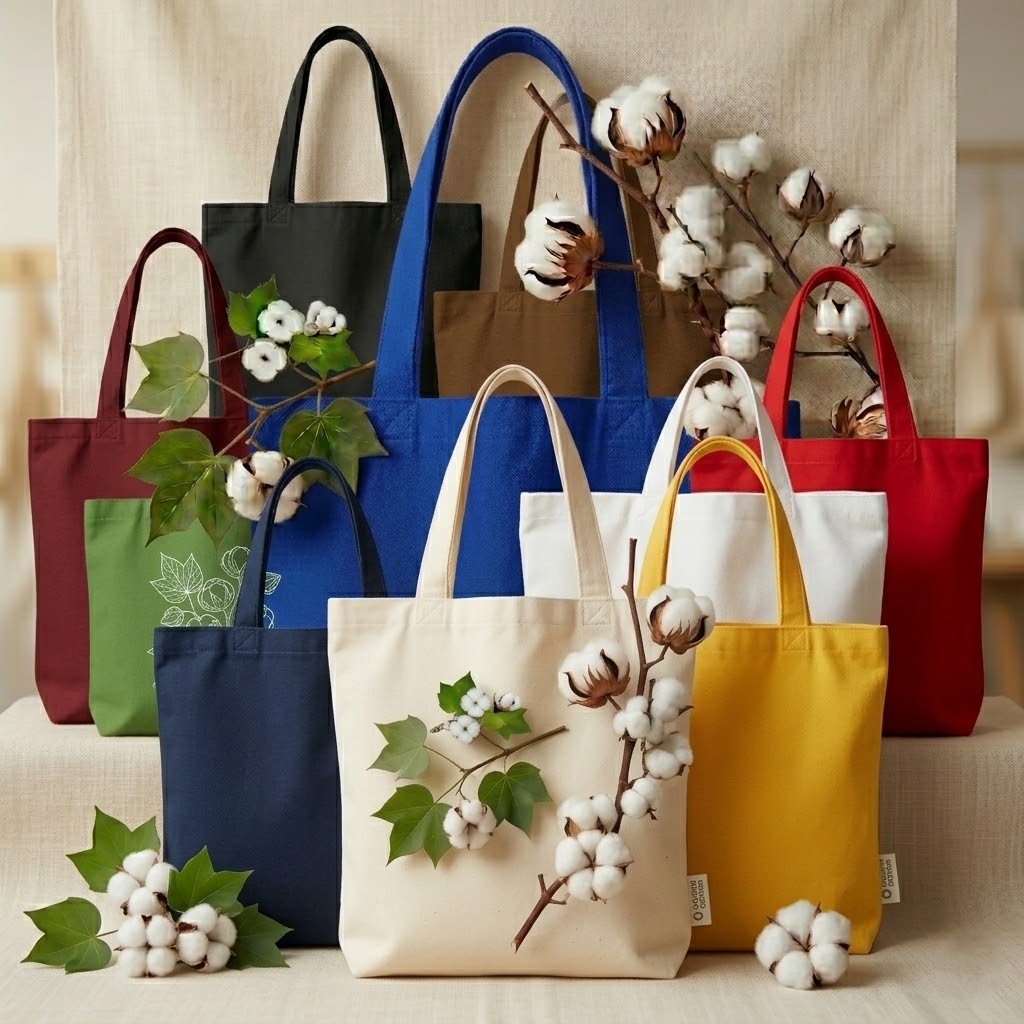 collection of organic cotton tote bag with bottom - cotton tote factory