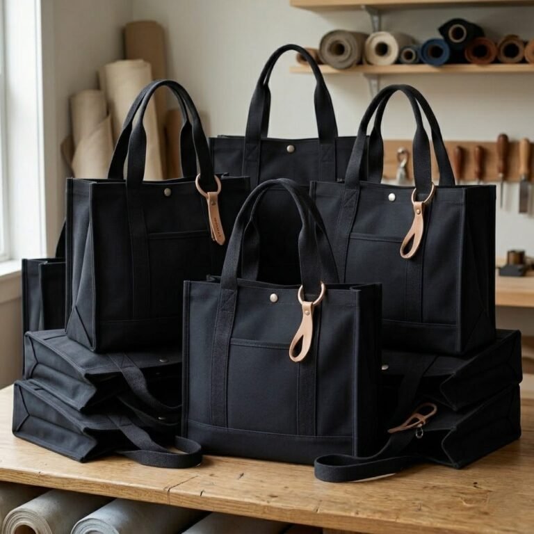 heavy duty black canvas cotton tote bags collection - cotton tote factory
