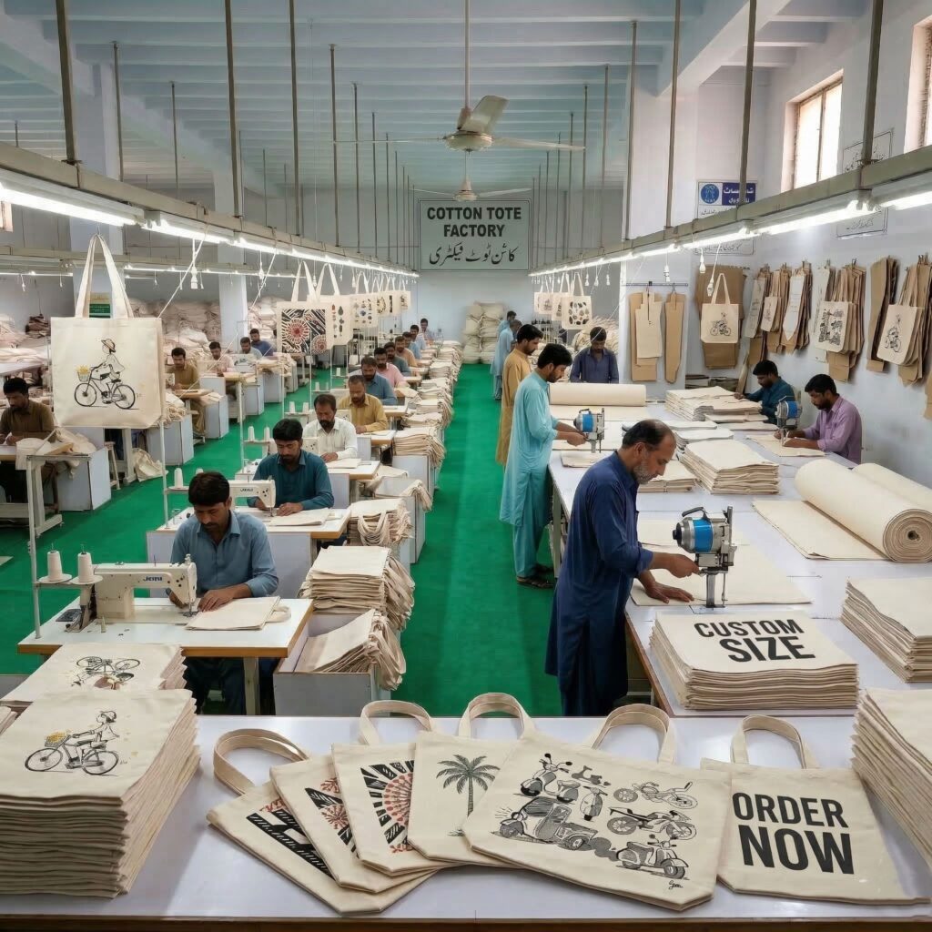 NATURALL COTTON BAGS WITH SCREEN PRINTING PRODUCTION - COTTON TOTE FACTORY