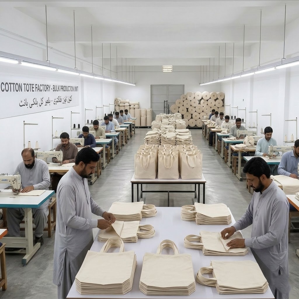 bulk production of 3 side canvas bags - cotton tote factory