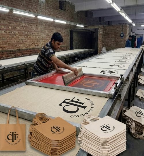 1-4 logo screen printing - cotton tote factory