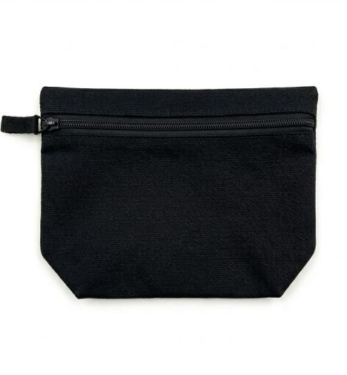 10-black cotton pouch with bottom gusset - cotton tote factory