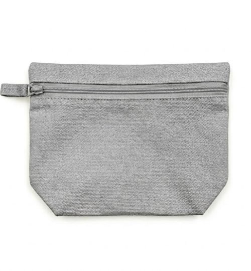 13- Gray cotton pouch with bottom gusset - cotton tote factory