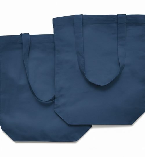 140gsm cotton tote bag with bottom navy blue color - cotton tote factory