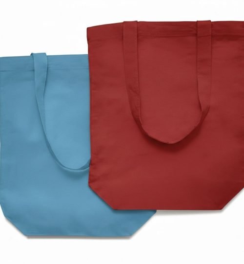 140gsm cotton tote bag with bottom red blue color - cotton tote factory