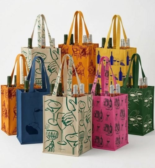 18 bunch of wine cotton tote bags - cotton tote factory