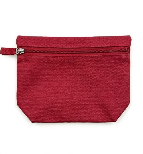 2-Red cotton pouch with bottom gusset - cotton tote factory