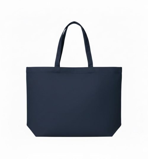 200 gsm cotton tote bag with bottom in Navy blue color - COTTON TOTE FACTORY