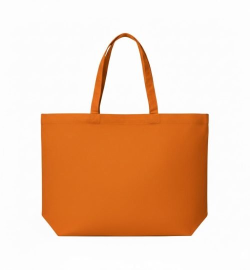 200 gsm cotton tote bag with bottom in Orange color - COTTON TOTE FACTORY