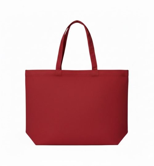 200 gsm cotton tote bag with bottom in Red color - COTTON TOTE FACTORY