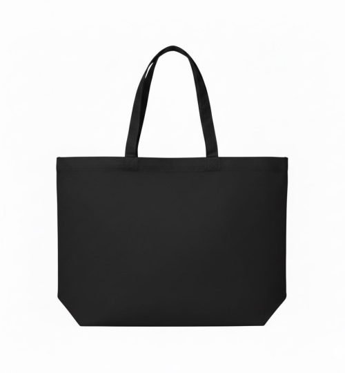 200 gsm cotton tote bag with bottom in black color - COTTON TOTE FACTORY