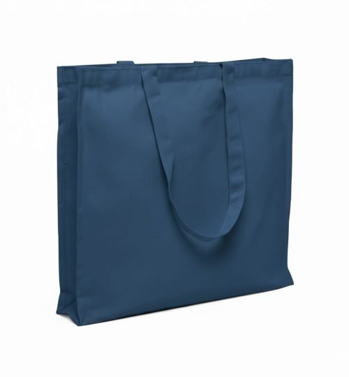 200gsm 3 side gazette canvas cotton bag blue color - Cotton Tote Factory