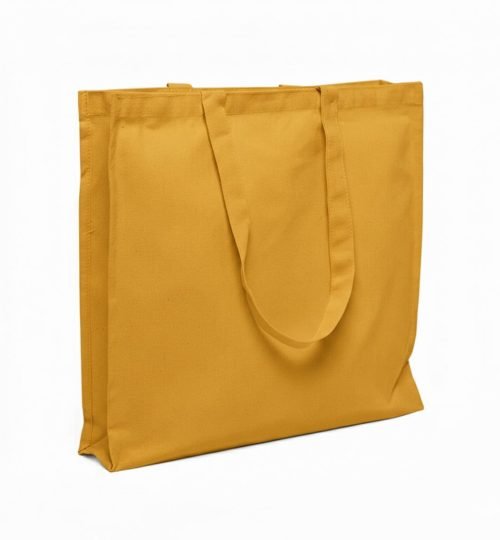 200gsm 3 side gazette canvas cotton bag yellow color - cotton tote factory