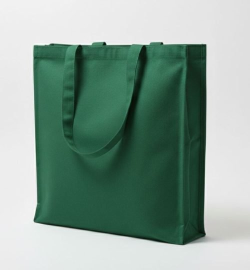 240gsm 3 side canvas tote bag gazette green color - cotton tote factory