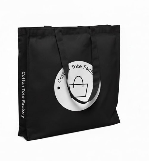 240gsm 3 side canvas tote bag gazette logo around - cotton tote factory
