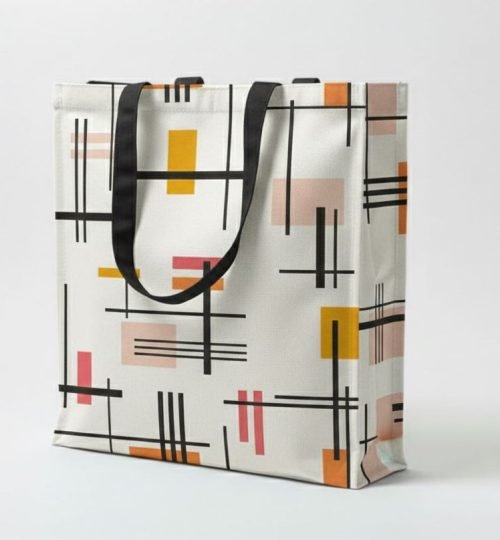 240gsm canvas tote bag with 3 side gazette with screen printing white - cotton tote factory