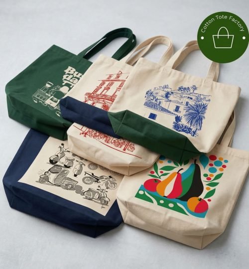 3 bunch of cotton bags with screen printing - cotton tote factory
