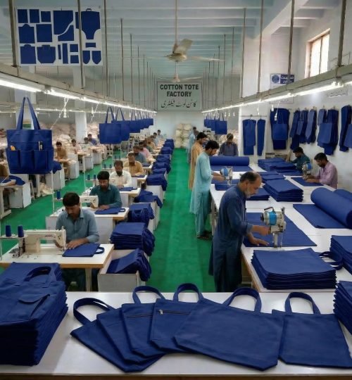 DARK ROYAL BLUE COTTON BAGS PRODUCTION - COTTON TOTE FACTORY