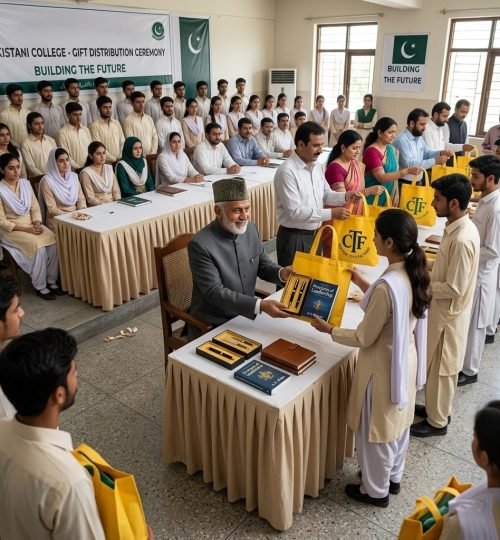 Event in Pak College using yellow cotton bags - Cotton Tote Factory
