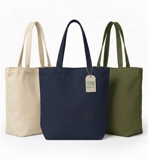 Organic cotton plain bag with bottom gusset - Cotton Tote Factory