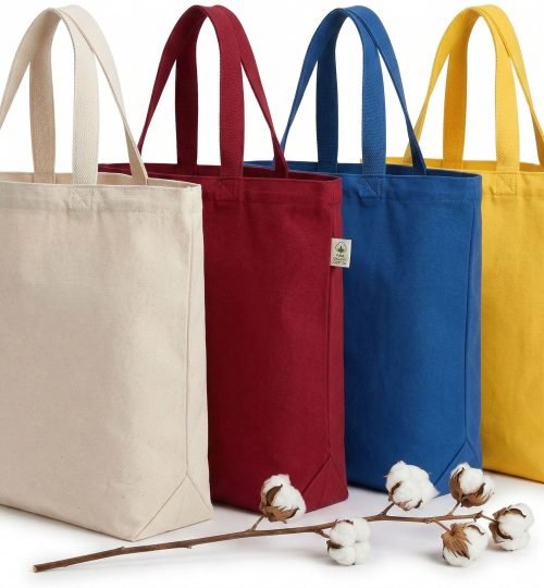 Organic cotton plain bags with bottom gusset - Cotton Tote Factory