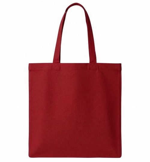 RED 1 PLAIN COTTON TOTE BAG - COTTON TOTE FACTORY
