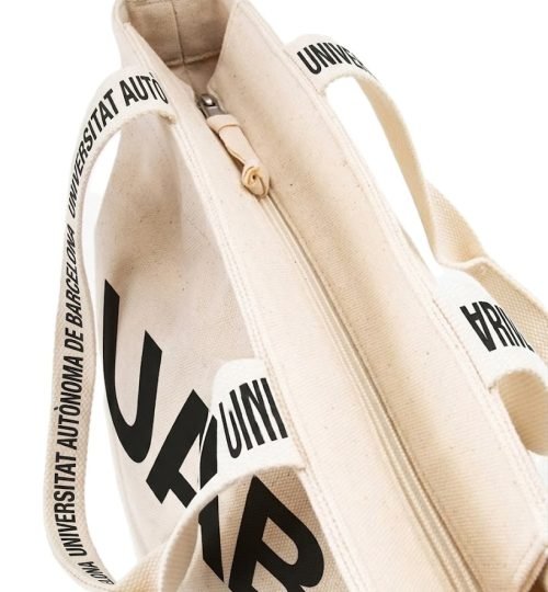UAB printed bag with zipper on mouth on bag - Cotton Tote Factory