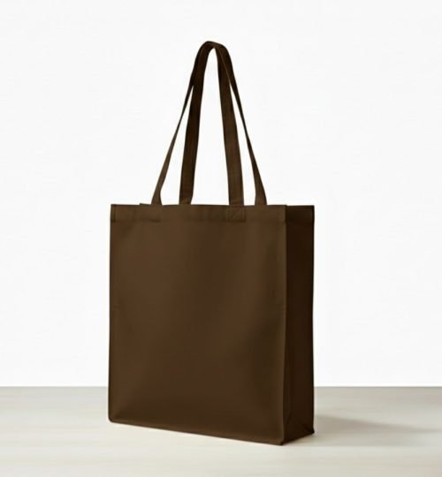 brown canvas tote bag with side gazette - Cotton Tot Factory