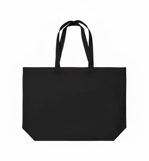 canvas cotton tote bag bottom gazette black - cotton tote factory