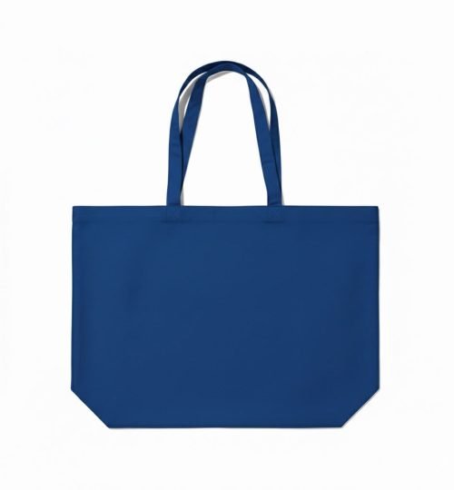 canvas cotton tote bag bottom gazette blue - cotton tote factory