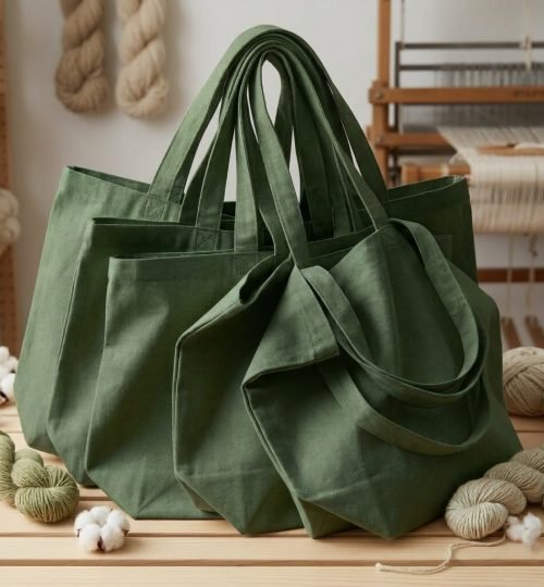 canvas cotton tote bag bottom gazette green collection - cotton tote factory