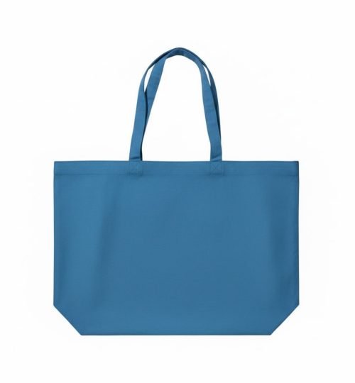 canvas cotton tote bag bottom gazette light blue - cotton tote factory
