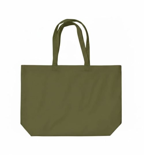 canvas cotton tote bag bottom gazette olive green - cotton tote factory