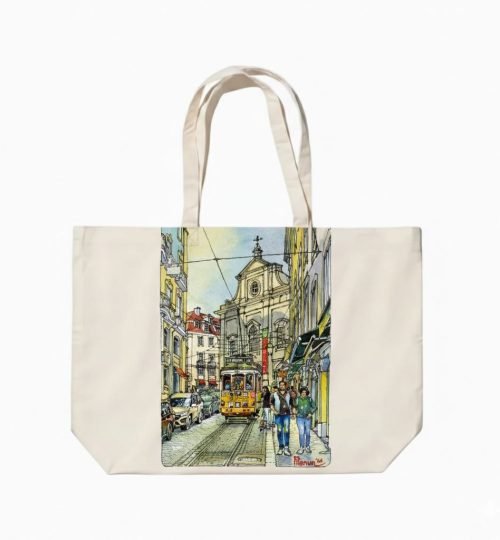 canvas cotton tote bag with bottom gazette digital print 2 - cotton tote factory