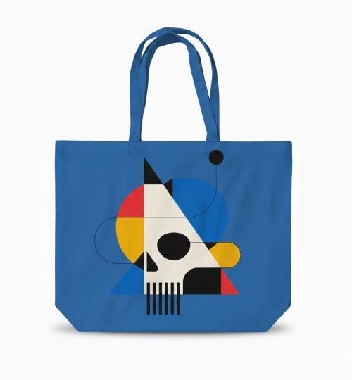 canvas cotton tote bag with bottom gazette screen print on natural 13- cotton tote factory