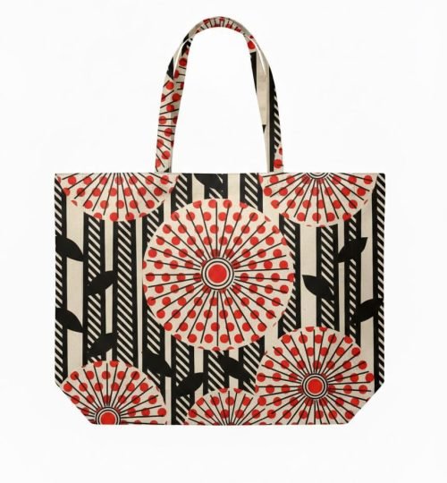 canvas cotton tote bag with bottom gazette screen print on natural 20 - cotton tote factory