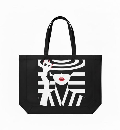 canvas cotton tote bag with bottom gazette screen print on natural 25 - cotton tote factory