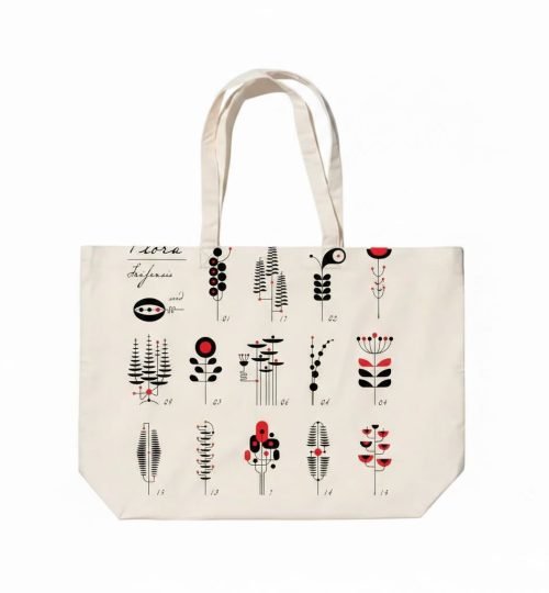 canvas cotton tote bag with bottom gazette screen print on natural 4 - cotton tote factory