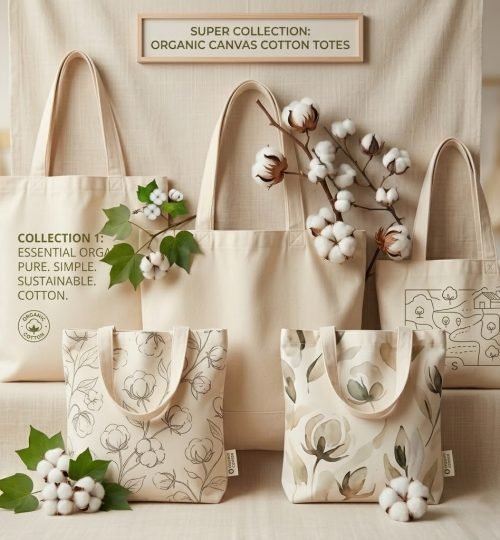 collection of natural organic cotton tote bag with bottom - cotton tote factory
