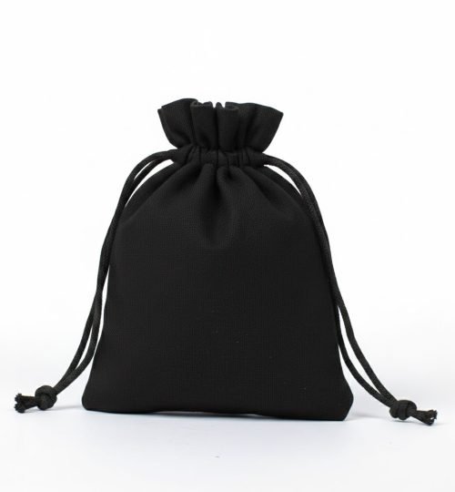 cotton drawstring bag in black color - cotton tote factory