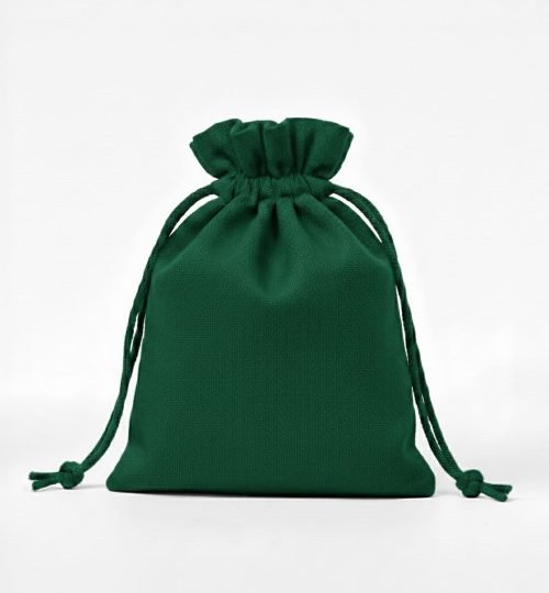 cotton drawstring bag in pak green color - cotton tote factory