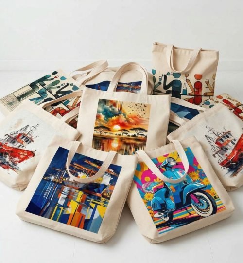 digital printed cotton tote bags - cotton tote factory