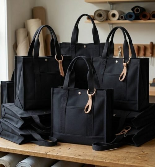 heavy duty black canvas cotton tote bags collection - cotton tote factory