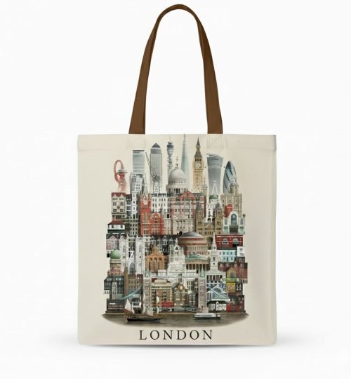 plain natural cotton tote bag with digital custom design 2 - Cotton Tote Factory
