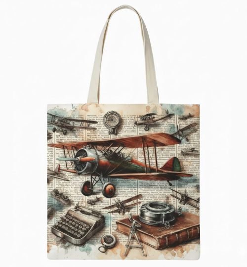 plain natural cotton tote bag with digital custom design 28 - Cotton Tote Factory