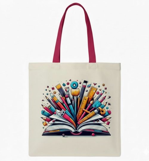 plain natural cotton tote bag with digital custom design 3 - Cotton Tote Factory