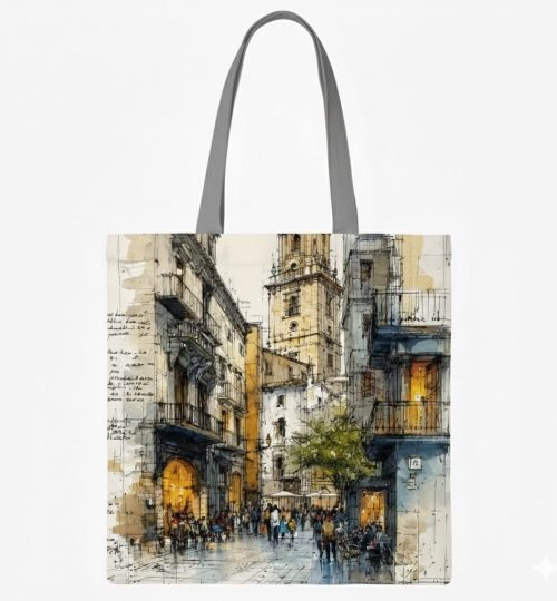 plain natural cotton tote bag with digital custom design 32 - Cotton Tote Factory